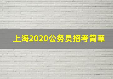 上海2020公务员招考简章