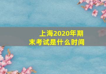 上海2020年期末考试是什么时间