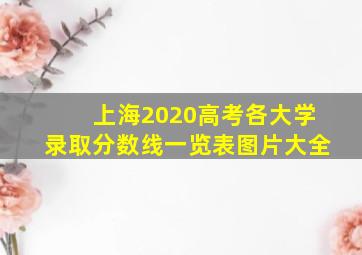 上海2020高考各大学录取分数线一览表图片大全