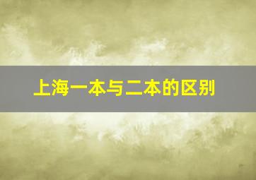 上海一本与二本的区别