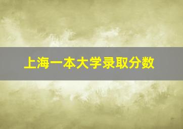 上海一本大学录取分数