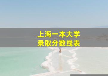 上海一本大学录取分数线表