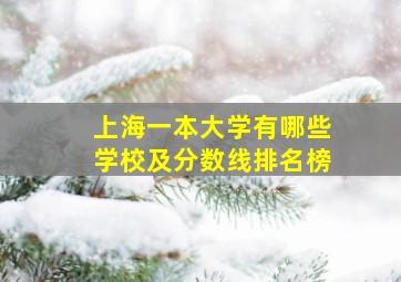 上海一本大学有哪些学校及分数线排名榜