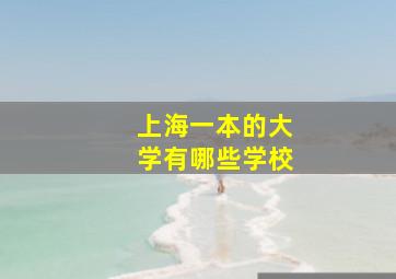 上海一本的大学有哪些学校