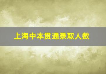 上海中本贯通录取人数