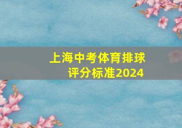 上海中考体育排球评分标准2024