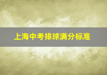 上海中考排球满分标准