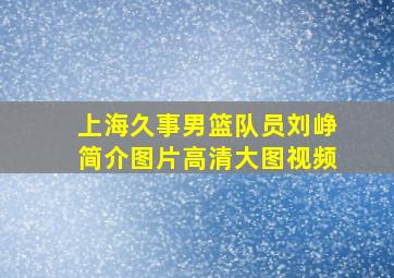 上海久事男篮队员刘峥简介图片高清大图视频