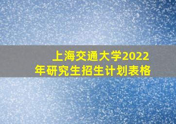 上海交通大学2022年研究生招生计划表格