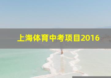 上海体育中考项目2016