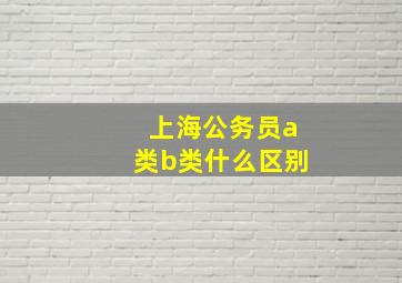 上海公务员a类b类什么区别