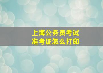 上海公务员考试准考证怎么打印