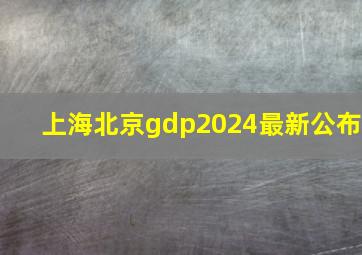 上海北京gdp2024最新公布