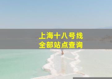 上海十八号线全部站点查询