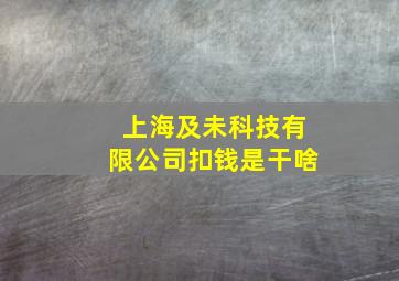 上海及未科技有限公司扣钱是干啥