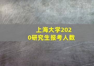 上海大学2020研究生报考人数