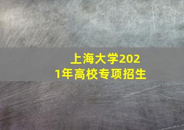 上海大学2021年高校专项招生