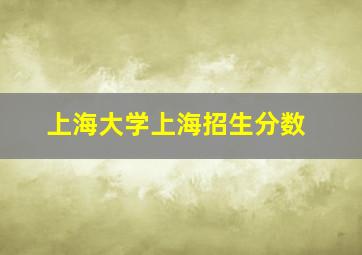 上海大学上海招生分数