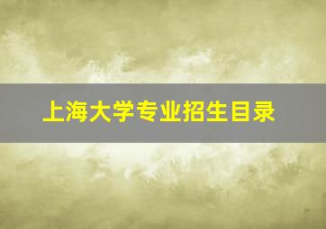 上海大学专业招生目录