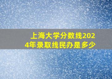 上海大学分数线2024年录取线民办是多少