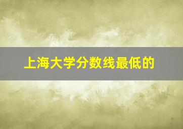 上海大学分数线最低的