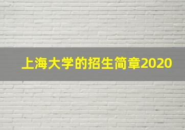 上海大学的招生简章2020