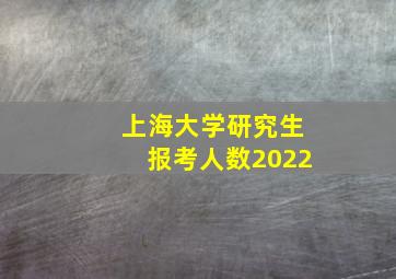 上海大学研究生报考人数2022