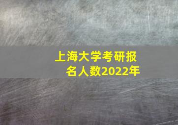 上海大学考研报名人数2022年