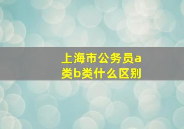 上海市公务员a类b类什么区别