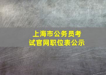 上海市公务员考试官网职位表公示