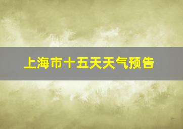 上海市十五天天气预告