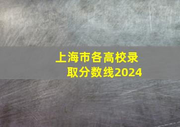 上海市各高校录取分数线2024