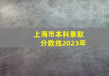 上海市本科录取分数线2023年