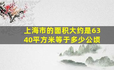 上海市的面积大约是6340平方米等于多少公顷