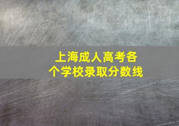 上海成人高考各个学校录取分数线