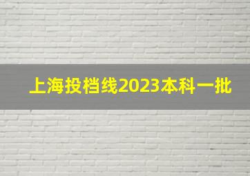 上海投档线2023本科一批