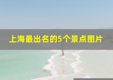 上海最出名的5个景点图片