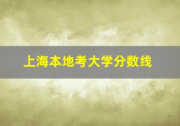 上海本地考大学分数线