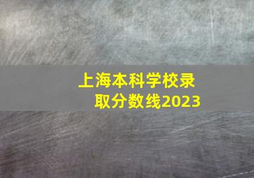 上海本科学校录取分数线2023