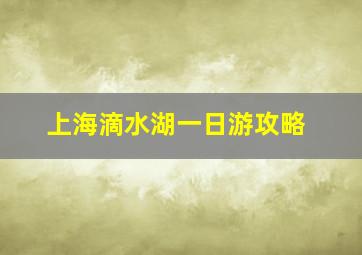 上海滴水湖一日游攻略