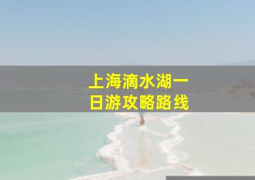 上海滴水湖一日游攻略路线