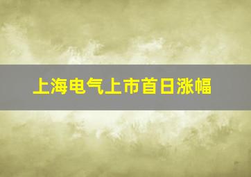 上海电气上市首日涨幅