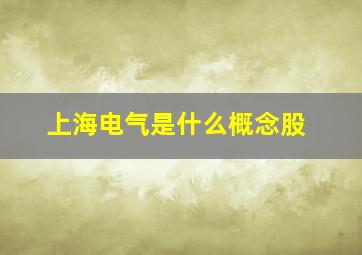 上海电气是什么概念股