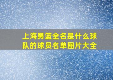 上海男篮全名是什么球队的球员名单图片大全