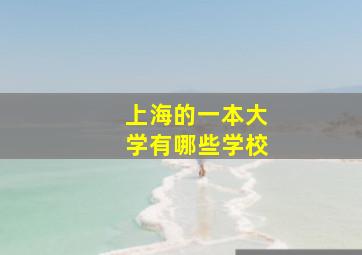 上海的一本大学有哪些学校