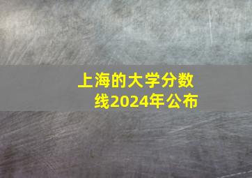 上海的大学分数线2024年公布