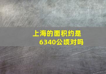 上海的面积约是6340公顷对吗