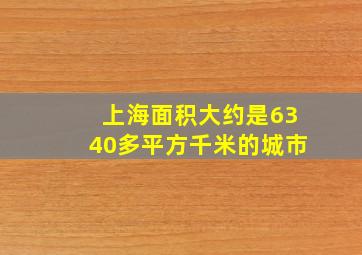 上海面积大约是6340多平方千米的城市