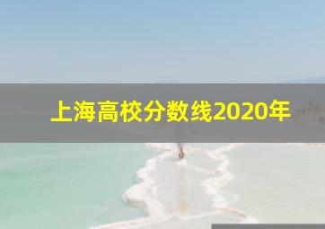 上海高校分数线2020年