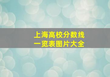 上海高校分数线一览表图片大全